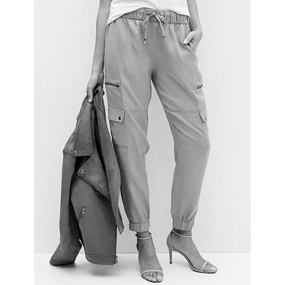 H&M WHITE CREAM TENCEL CUPRO PULL-ON SILKY JOGGER PANT 12 NWT - Picture 10 of 10